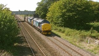 Prestatyn 28.8.2014 - DRS Class 37 37402 \u0026 37194 on Valley Flasks