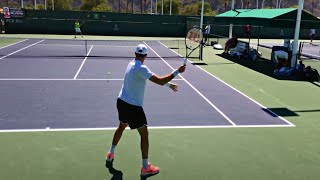 Juan Martin Del Potro \u0026  Diego Schwartzman | IW Practice (Court Level 60fps)