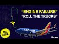 Engine failure in flight. Southwest Boeing 737 declares an emergency and returns to Denver. Real ATC