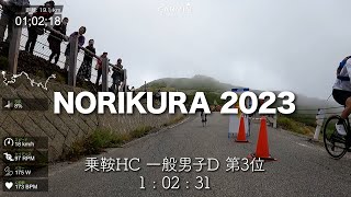 乗鞍ヒルクライム2023 年代別D 第3位 62分31秒