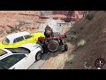 【beamng】マッドマックス風の車で追跡から逃げる！ミサイルや大砲も発射できる車両も登場！ジャンプ台つき車両で追突してくる車を吹き飛ばす！めちゃくちゃ高い山から落とす！物理エンジンゲーム【ほぅ】