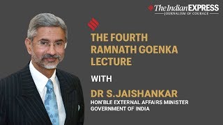 EAM Dr S Jaishankar at 4th Ramnath Goenka Lecture 2019 | Minister Of External Affairs