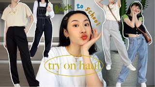 蝦皮平價服飾分享🛒 學生7日穿搭/全部百元商品! shopee try-on haul