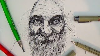 Pen and Ink Drawing Tutorials | Portrait Drawing Demonstration II