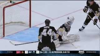 Amazing glove save by Fleury @ Rangers