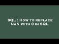 SQL : How to replace NaN with 0 in SQL