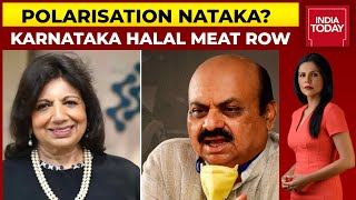 Kiran Mazumdar Shaw Vs Amit Malviya Spar Over Karnataka Halal Meat Row | Polarisation Nataka?