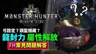 【 MHW 】新手常見問題解答 - 龍封力 屬性解放 弓設定  詳細講解【Monster Hunter: World MHW 魔物獵人世界 | PS4 PC 中文 Gameplay 】