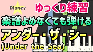 【初心者でも弾ける】アンダー・ザ・シー(Under the Sea )ピアノ簡単アレンジ＊ドレミ付きゆっくり＊1本指＊片手だけ＊両手でも＊楽譜販売中