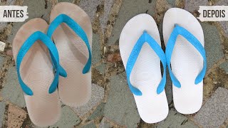 COMO DESENCARDIR HAVAIANAS E OUTROS CALÇADOS BRANCOS SEM ESFORÇO | Coisas Fáceis