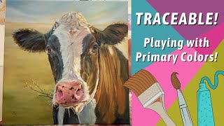 Acrylic Painting COW! Painting Process and Techniques! By: Annie Troe
