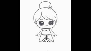 How to draw cute Tinkerbell # step by step