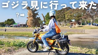 【まるで本物】全身ワラで作られた超巨大ゴジラ‼︎ 小さなバイクで見に行って来た！