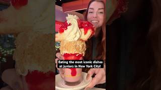 Eating the most iconic dishes at juniors in New York City! #Foodie #Shorts #Eating #NYC#Cheesecake