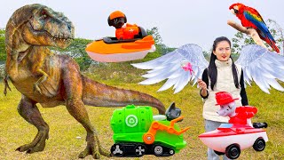 Changcady and the weather stick, defeat the dinosaurs, rescue the rescue dogs - Part 348