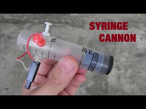 How to make CANNON GUN-syringe cannon-DIY TUTORIAL How to make CANNON GUN-syringe cannon-DIY TUTORIAL