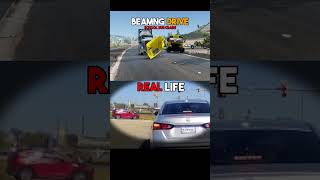 18-wheeler and School Bus Crash Real life VS Beamng Drive Flashbacks⚡🚘 #shorts  #beamdrive