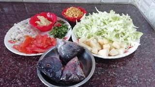 ଵଦ୍ଧା କୋବି ଵୁଟ ଡାଲି ମାଛ ମୁଣ୍ଡ ଛେଞ୍ଚଡା, cabbage fish Head Recipe.bandhakobi Machha Munda chenchada.