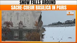 Snow falls around Sacre-Coeur basilica in Paris | News9