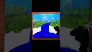 Waterfall Painting / Landscape Painting / Acrylic Painting for Beginners #shorts