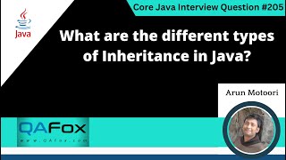 What are the different types of Inheritance in Java (Core Java Interview Question #205)