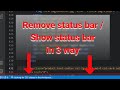 How To Hide or Show Status Bar in VS Code in 3 way | Developer Hub