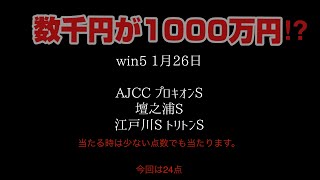 #ajcc と #プロキオンs を見極めて少点数で #win5予想 今回は24点。