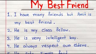 My best friend 10 lines in English|Essay on my best friend 10 lines|Write an essay on my best friend