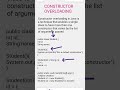 Constructor Overloading In Java #constructoroverloading #javainterviewquestionsandanswers #java
