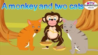 Monkey and Two Cats | English Moral Stories For Kids | Cartoon Stories for Kids