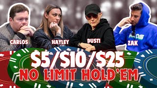 LIVE POKER | $5/$10/$25 No Limit Hold'em Cash Game | TCHLIVE Dallas