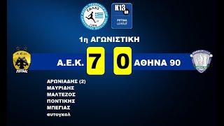 ΑΕΚ-Αθήνα'90 7-0, (Πανελλήνιο πρωτάθλημα futsal K13)