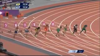 Mens 100m Paralympic Final 2012 -  Ireland's Jason Smyth - (World Record - 10.46)