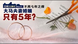 不再七年之痒  大马夫妻婚姻只有5年？