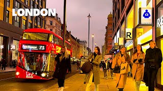 London Sunset Walk 🇬🇧 SOHO, to OXFORD STREET | Central London Winter  Walking Tour 2025 [4K HDR]