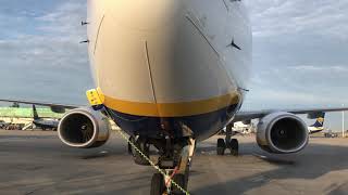 Ryanair Boeing 737-800 Pushback Tug View Stansted