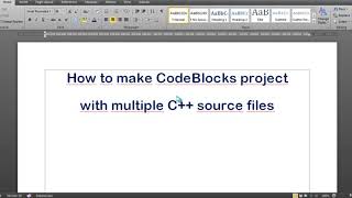 How to make CodeBlocks project with multiple C++ source files