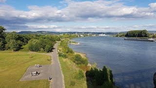 Vom Wohnmobilhafen Urmitz nach Andernach am Rhein entlang über Weissenthurm Stadtmauer Andernach