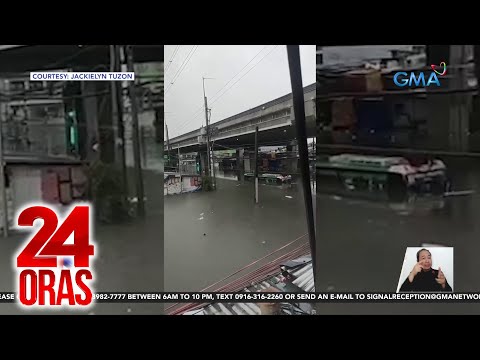 Bus, tumirik sa gitna ng malalim na baha; mga pasahero, umakyat sa bubong bago na-rescue 24 Oras