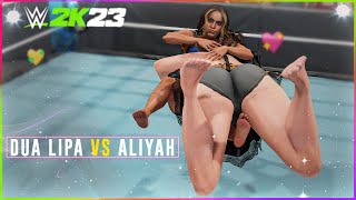 Dua Lipa VS Aliyah - WWE Championship Match | WWE 2K23