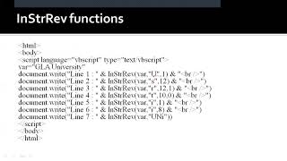 26 VBscript String and Its In built functions