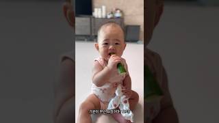 오이 첫 시식ㅋㅋㅋ #7개월아기 #213일