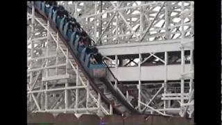 Texas Cyclone Wooden Roller Coaster Off Ride Shots Six Flags Astroworld Texas 1999