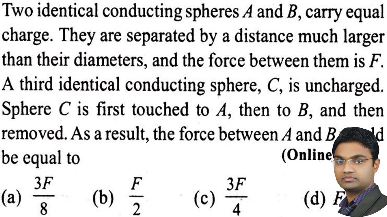 Two Identical Conducting Spheres A And B, Carry Equal Charge. They Are ...