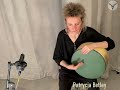 Patrycja Betley playing DoubleYouDrums frame drum 14 inch artificial skin tuning system