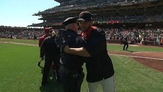 ARI@SF: Police, Fire chiefs throw out first pitches