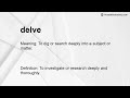 delve meaning