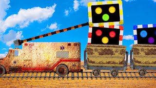 【踏切アニメ】LIVE配信439 錆びた救急電車が色々なふみきりカンカンを探す | and railroad crossing 踏切 fumikiri kankan