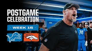 Lions vs. Broncos postgame locker room celebration