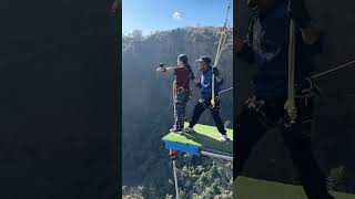 ছোট্ট বোনটা এতো সাহস কেমনে?? @World's 2nd highest bungee 288m at the cliff nepal